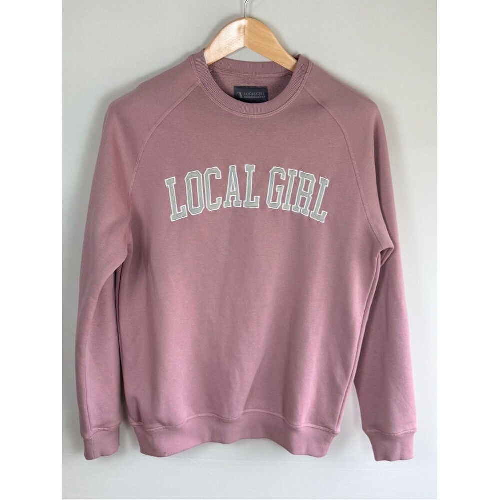 Local Girl Outfitters Blush Varsity Graphic Crewneck Sweatshirt Small
